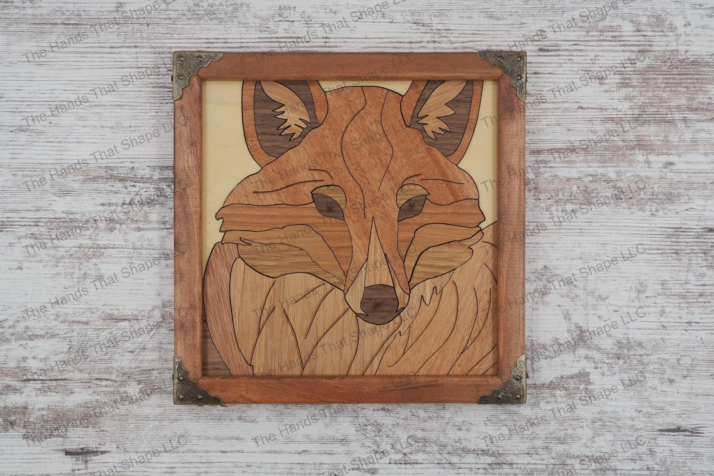 Lone Wanderer: Wolf in the Forest Wood Inlay Wall Art